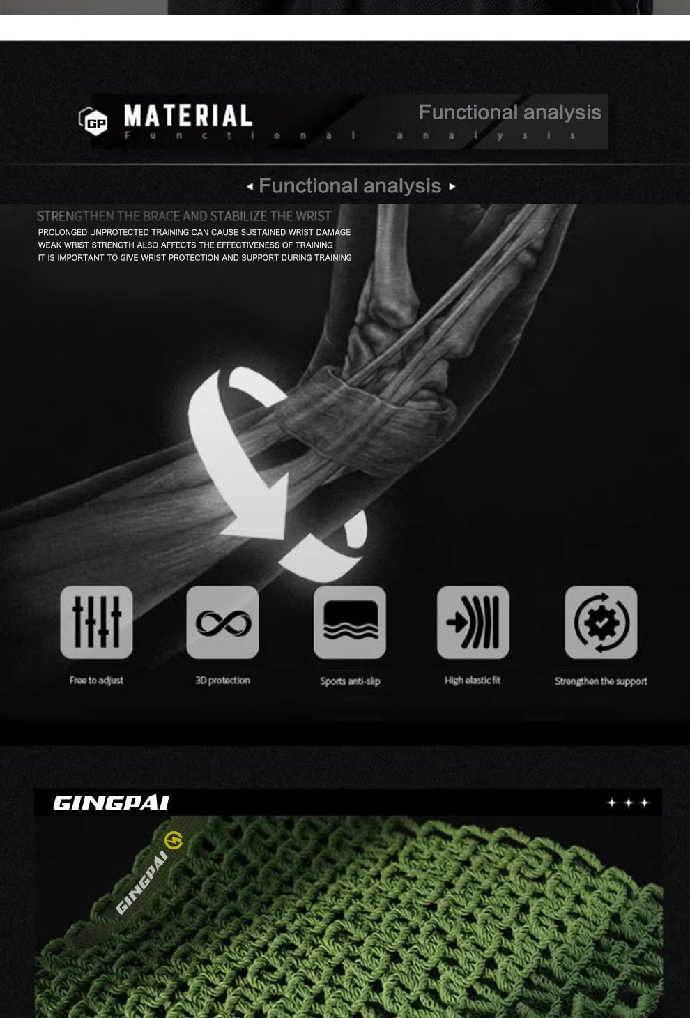 1 Pair Wristband Wrist Support Brace Straps Extra Strength Weight Lifting Wrist Wraps Bandage Fitness Gym Strength Training - FATAON1 Pair Wristband Wrist Support Brace Straps Extra Strength Weight Lifting Wrist Wraps Bandage Fitness Gym Strength TrainingFitness & SportFATAON