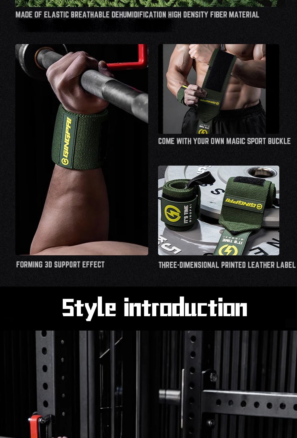 1 Pair Wristband Wrist Support Brace Straps Extra Strength Weight Lifting Wrist Wraps Bandage Fitness Gym Strength Training - FATAON1 Pair Wristband Wrist Support Brace Straps Extra Strength Weight Lifting Wrist Wraps Bandage Fitness Gym Strength TrainingFitness & SportFATAON