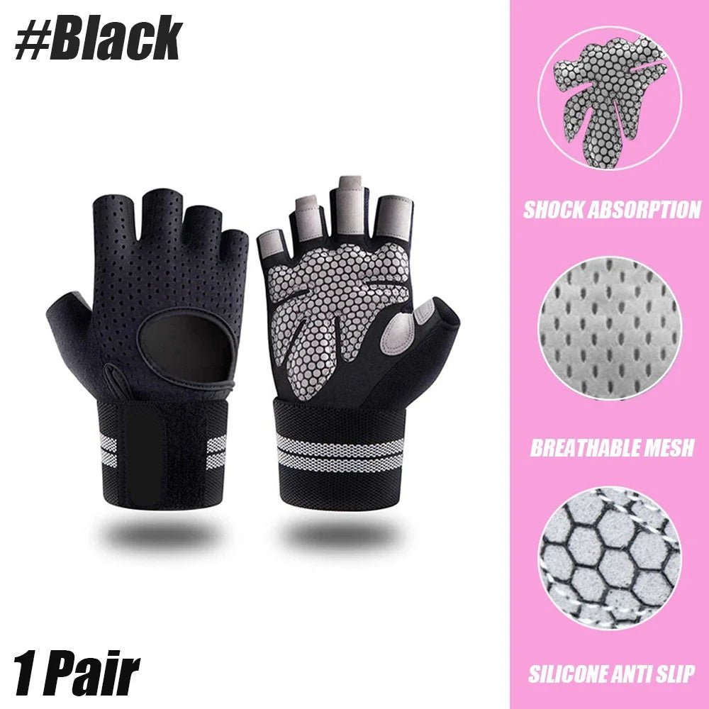 1 paire de gants de Fitness demi-doigt avec Support d'enveloppe de poignet pour hommes et femmes, équipement d'entraînement de Crossfit, équipement de musculation - FATAON1 paire de gants de Fitness demi-doigt avec Support d'enveloppe de poignet pour hommes et femmes, équipement d'entraînement de Crossfit, équipement de musculationMatériel sportifFATAON