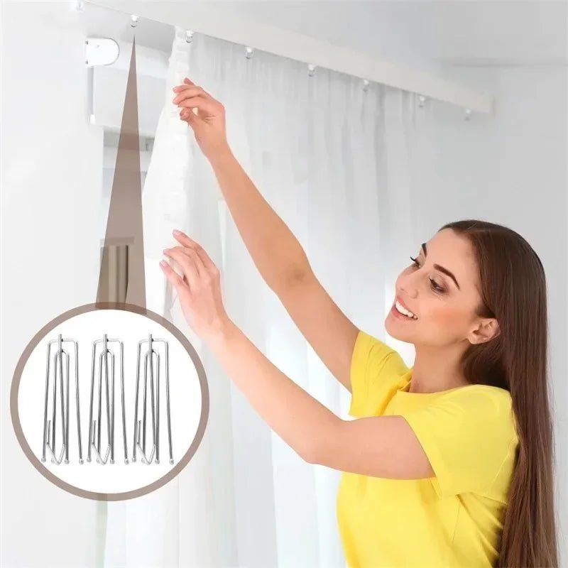 10-100 pièces ruban à rideau crochets alliage rideau de douche tissu pince bricolage rideaux Traverse tige diapositives fermoir salle de bain pincement plis Clips - FATAON10-100 pièces ruban à rideau crochets alliage rideau de douche tissu pince bricolage rideaux Traverse tige diapositives fermoir salle de bain pincement plis ClipsSolutions MaisonFATAON