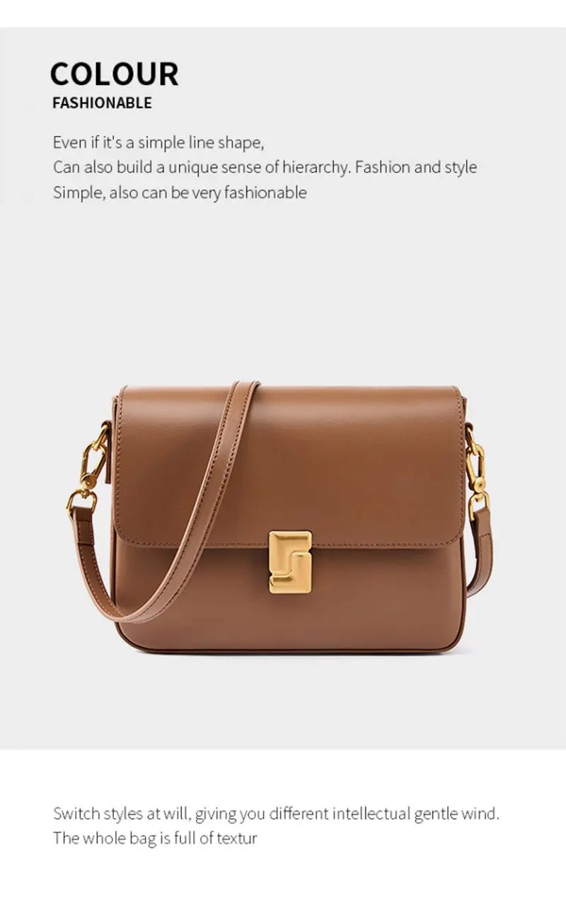 100% Genuine Leather Women's Shoulder Bag High Quality Luxury Designer Crossbody Bags Fashion Cowhide Female Handbags - FATAON100% Genuine Leather Women's Shoulder Bag High Quality Luxury Designer Crossbody Bags Fashion Cowhide Female HandbagsMode FemmeFATAON