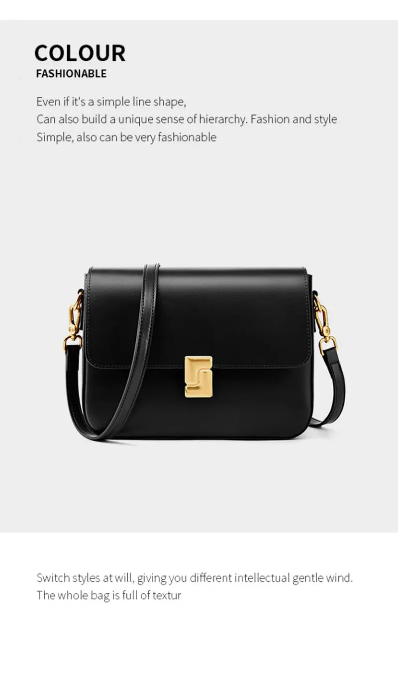 100% Genuine Leather Women's Shoulder Bag High Quality Luxury Designer Crossbody Bags Fashion Cowhide Female Handbags - FATAON100% Genuine Leather Women's Shoulder Bag High Quality Luxury Designer Crossbody Bags Fashion Cowhide Female HandbagsMode FemmeFATAON