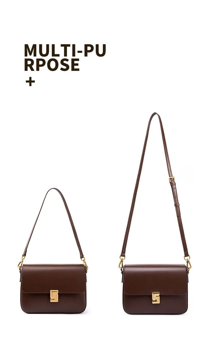 100% Genuine Leather Women's Shoulder Bag High Quality Luxury Designer Crossbody Bags Fashion Cowhide Female Handbags - FATAON100% Genuine Leather Women's Shoulder Bag High Quality Luxury Designer Crossbody Bags Fashion Cowhide Female HandbagsMode FemmeFATAON