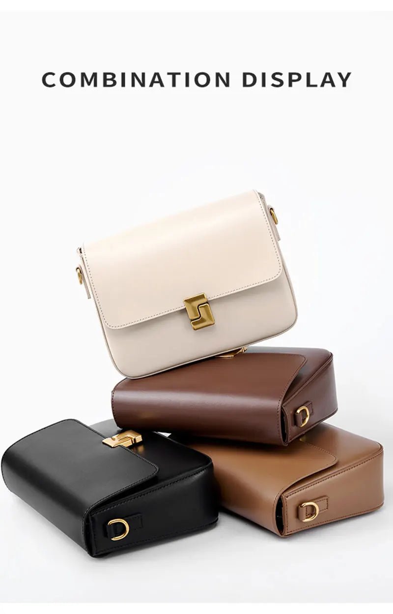 100% Genuine Leather Women's Shoulder Bag High Quality Luxury Designer Crossbody Bags Fashion Cowhide Female Handbags - FATAON100% Genuine Leather Women's Shoulder Bag High Quality Luxury Designer Crossbody Bags Fashion Cowhide Female HandbagsMode FemmeFATAON