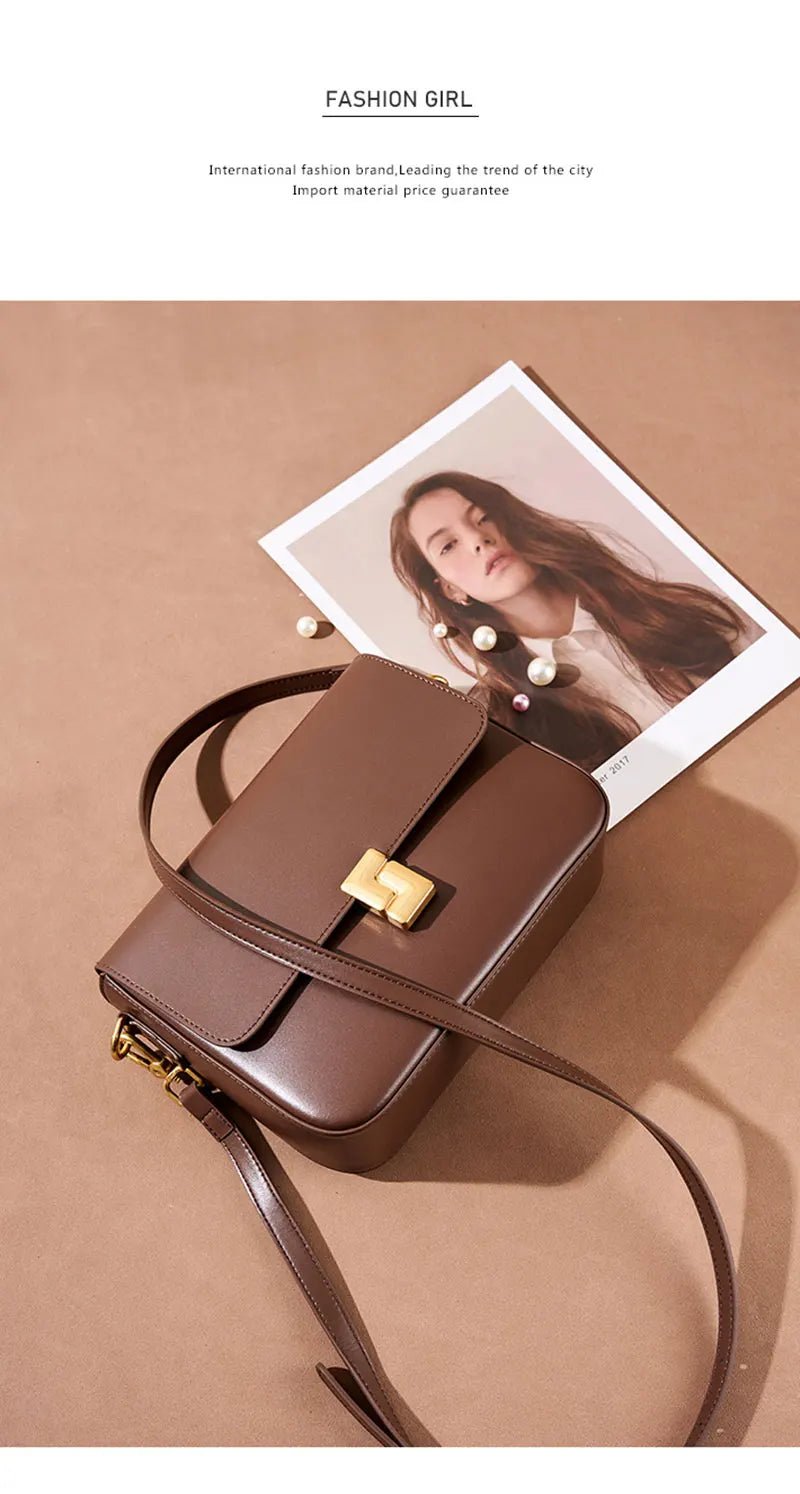 100% Genuine Leather Women's Shoulder Bag High Quality Luxury Designer Crossbody Bags Fashion Cowhide Female Handbags - FATAON100% Genuine Leather Women's Shoulder Bag High Quality Luxury Designer Crossbody Bags Fashion Cowhide Female HandbagsMode FemmeFATAON