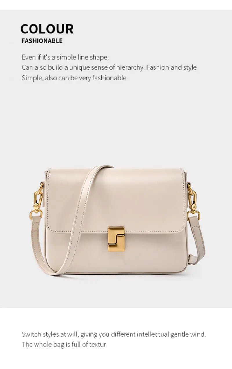 100% Genuine Leather Women's Shoulder Bag High Quality Luxury Designer Crossbody Bags Fashion Cowhide Female Handbags - FATAON100% Genuine Leather Women's Shoulder Bag High Quality Luxury Designer Crossbody Bags Fashion Cowhide Female HandbagsMode FemmeFATAON