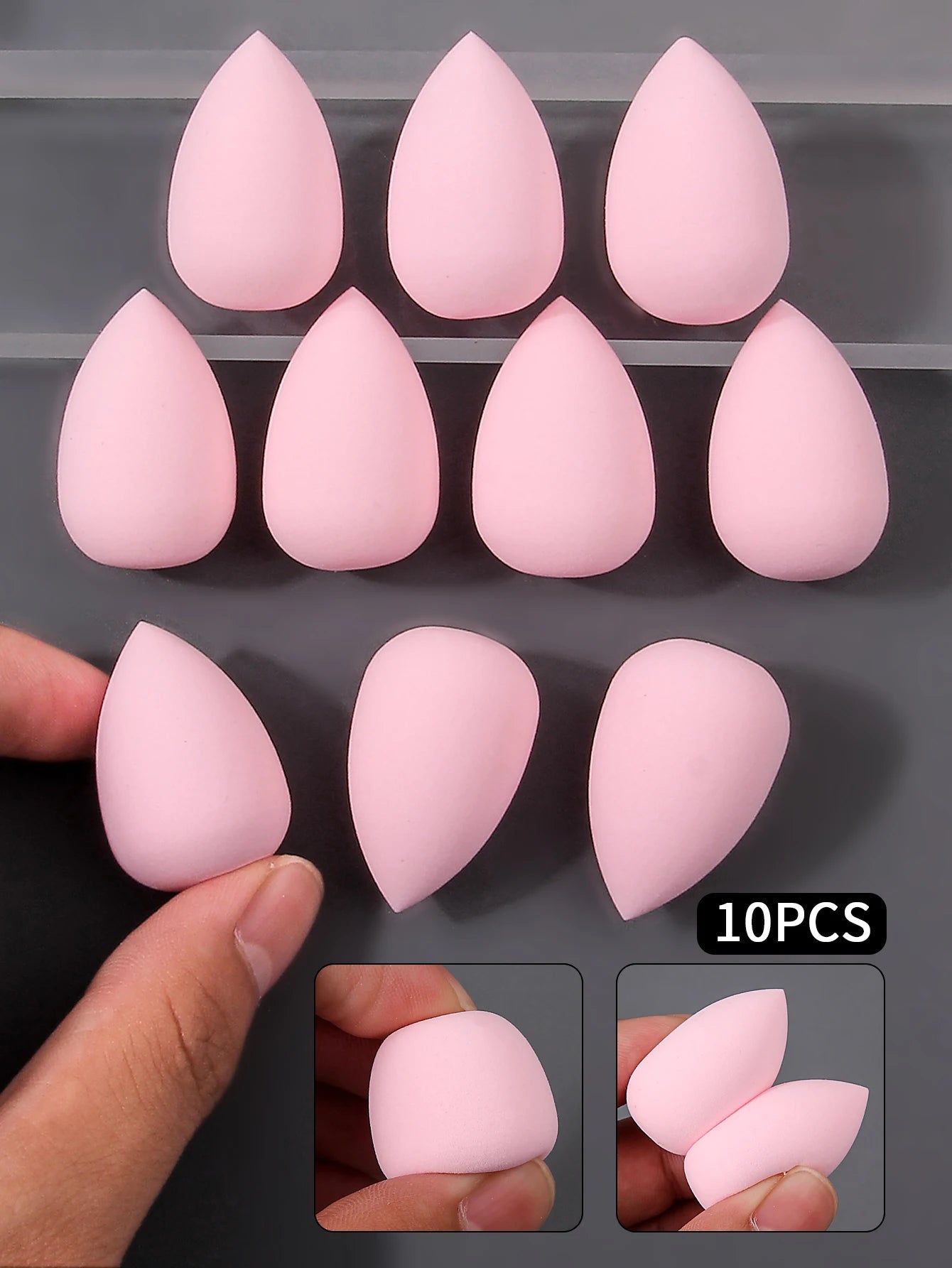 10PCS Mini Pink beauty egg set, water drop powder puff, makeup sponge tool, foundation, liquid makeup egg, sponge powder puff - FATAON10PCS Mini Pink beauty egg set, water drop powder puff, makeup sponge tool, foundation, liquid makeup egg, sponge powder puffBeauté femmeFATAON