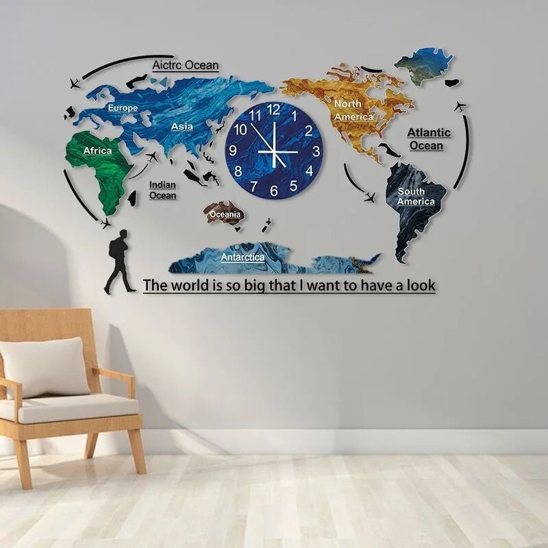 120X55CM With LED Night Light Wall Large Clocks Can Add Your Country Name on World Map Customizable Decor Dropshipping DDP WEEE - FATAON120X55CM With LED Night Light Wall Large Clocks Can Add Your Country Name on World Map Customizable Decor Dropshipping DDP WEEESolutions MaisonFATAON