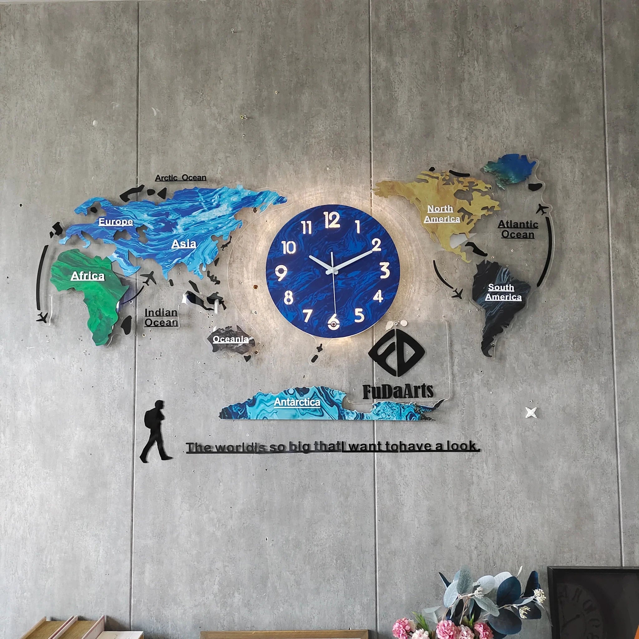 120X55CM With LED Night Light Wall Large Clocks Can Add Your Country Name on World Map Customizable Decor Dropshipping DDP WEEE - FATAON120X55CM With LED Night Light Wall Large Clocks Can Add Your Country Name on World Map Customizable Decor Dropshipping DDP WEEESolutions MaisonFATAON