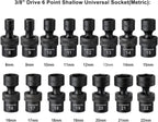 15 PCS 3/8" Drive Standard Universal Impact Socket Set, 6 - Point, Metric, 8Mm - 22Mm - Fix & Go15 PCS 3/8" Drive Standard Universal Impact Socket Set, 6 - Point, Metric, 8Mm - 22MmFix & Go