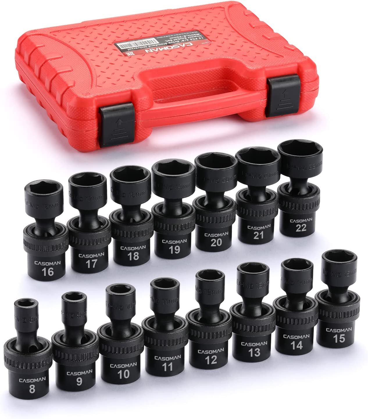 15 PCS 3/8" Drive Standard Universal Impact Socket Set, 6 - Point, Metric, 8Mm - 22Mm - Fix & Go15 PCS 3/8" Drive Standard Universal Impact Socket Set, 6 - Point, Metric, 8Mm - 22MmFix & Go
