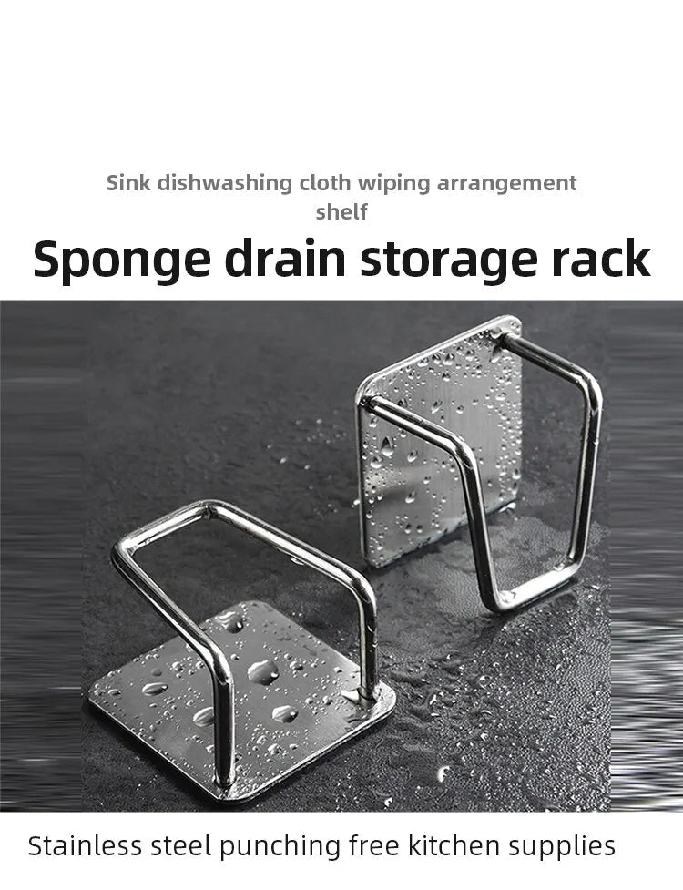 1pc Évier Éponge Titulaire Pour La Cuisine Slivery En Acier Inoxydable Ménage Canal D'eau Torchon Chiffon De Stockage Rack - FATAON1pc Évier Éponge Titulaire Pour La Cuisine Slivery En Acier Inoxydable Ménage Canal D'eau Torchon Chiffon De Stockage RackSolutions MaisonFATAON
