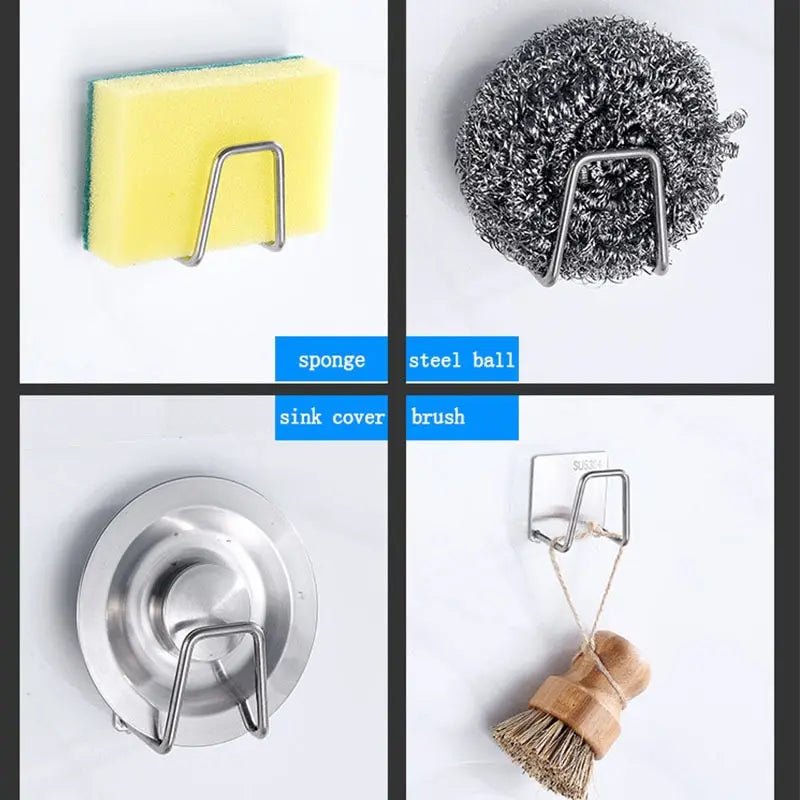 1pc Évier Éponge Titulaire Pour La Cuisine Slivery En Acier Inoxydable Ménage Canal D'eau Torchon Chiffon De Stockage Rack - FATAON1pc Évier Éponge Titulaire Pour La Cuisine Slivery En Acier Inoxydable Ménage Canal D'eau Torchon Chiffon De Stockage RackSolutions MaisonFATAON