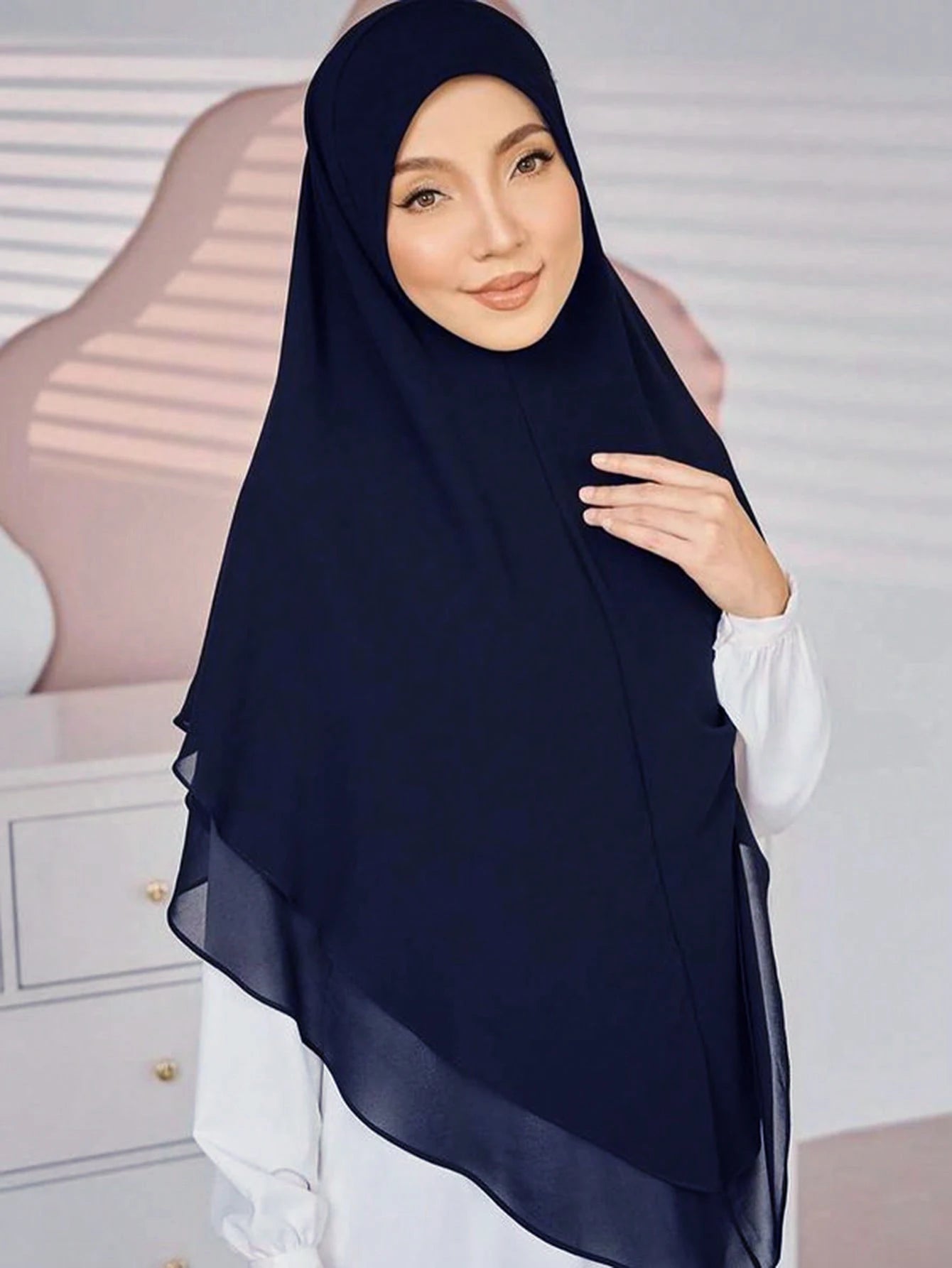 1pc prêt à porter Hijabs instantanés Double couche en mousseline de soie solide Foulard Femme Musulman châle enveloppement Bandana - FATAON1pc prêt à porter Hijabs instantanés Double couche en mousseline de soie solide Foulard Femme Musulman châle enveloppement BandanaMode FemmeFATAON