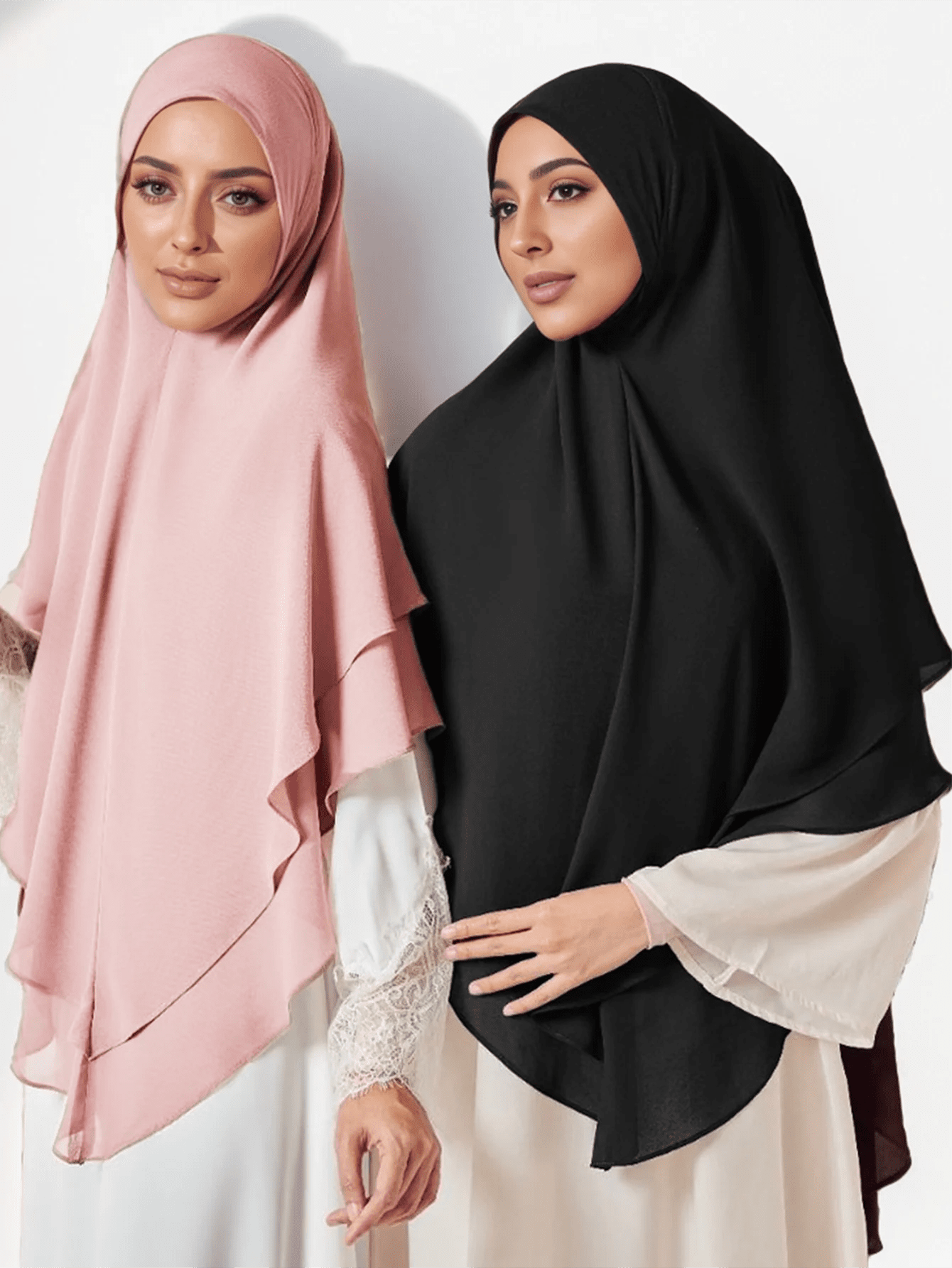 1pc prêt à porter Hijabs instantanés Double couche en mousseline de soie solide Foulard Femme Musulman châle enveloppement Bandana - FATAON1pc prêt à porter Hijabs instantanés Double couche en mousseline de soie solide Foulard Femme Musulman châle enveloppement BandanaMode FemmeFATAON
