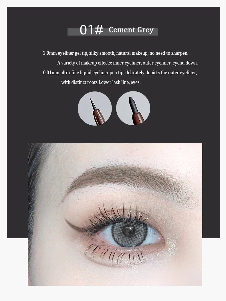 2 In 1 Brown Gel Eyeliner Pencil Ultra - slim Liquid Eye Liner Shadow Pen Smooth High Pigment Silkworm Gel Pen Lasting Eyes Makeup - Fix & Go2 In 1 Brown Gel Eyeliner Pencil Ultra - slim Liquid Eye Liner Shadow Pen Smooth High Pigment Silkworm Gel Pen Lasting Eyes MakeupFix & Go