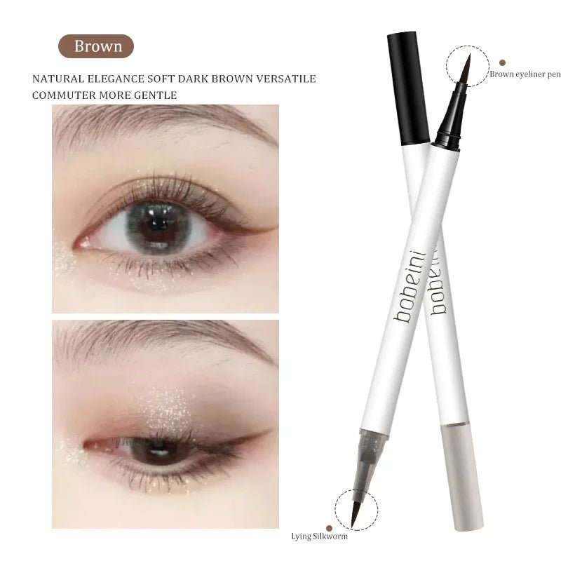2 In 1 Brown Gel Eyeliner Pencil Ultra - slim Liquid Eye Liner Shadow Pen Smooth High Pigment Silkworm Gel Pen Lasting Eyes Makeup - Fix & Go2 In 1 Brown Gel Eyeliner Pencil Ultra - slim Liquid Eye Liner Shadow Pen Smooth High Pigment Silkworm Gel Pen Lasting Eyes MakeupFix & Go