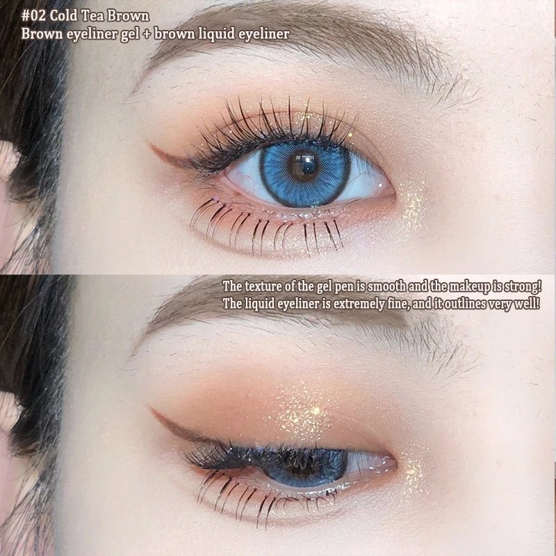 2 In 1 Brown Gel Eyeliner Pencil Ultra - slim Liquid Eye Liner Shadow Pen Smooth High Pigment Silkworm Gel Pen Lasting Eyes Makeup - Fix & Go2 In 1 Brown Gel Eyeliner Pencil Ultra - slim Liquid Eye Liner Shadow Pen Smooth High Pigment Silkworm Gel Pen Lasting Eyes MakeupFix & Go