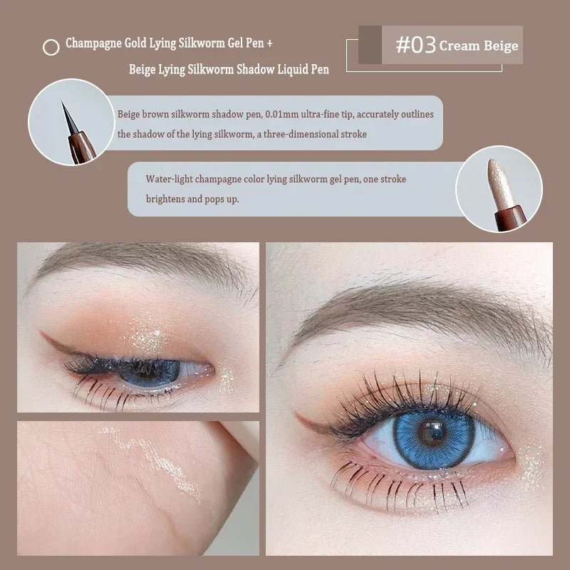 2 In 1 Brown Gel Eyeliner Pencil Ultra - slim Liquid Eye Liner Shadow Pen Smooth High Pigment Silkworm Gel Pen Lasting Eyes Makeup - Fix & Go2 In 1 Brown Gel Eyeliner Pencil Ultra - slim Liquid Eye Liner Shadow Pen Smooth High Pigment Silkworm Gel Pen Lasting Eyes MakeupFix & Go
