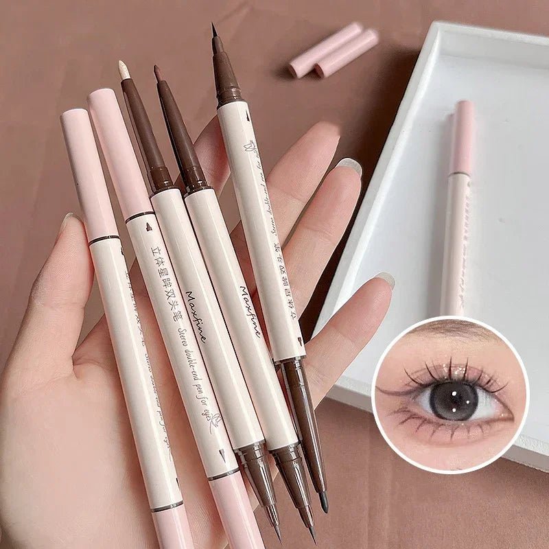 2 In 1 Brown Gel Eyeliner Pencil Ultra - slim Liquid Eye Liner Shadow Pen Smooth High Pigment Silkworm Gel Pen Lasting Eyes Makeup - Fix & Go2 In 1 Brown Gel Eyeliner Pencil Ultra - slim Liquid Eye Liner Shadow Pen Smooth High Pigment Silkworm Gel Pen Lasting Eyes MakeupFix & Go