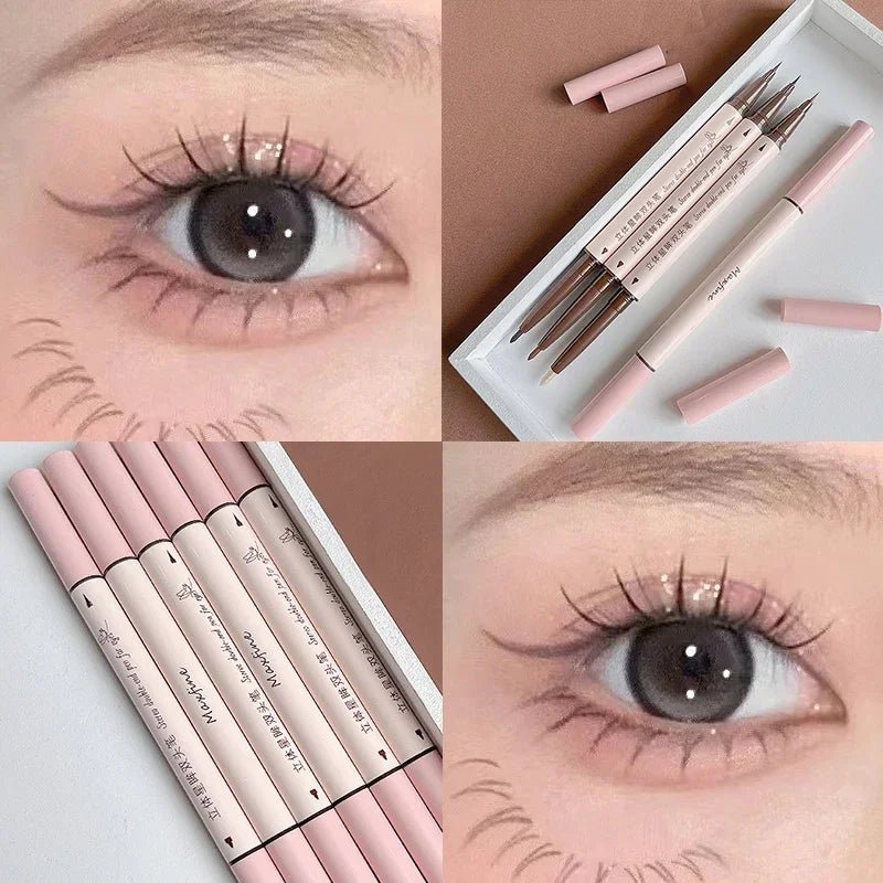 2 In 1 Brown Gel Eyeliner Pencil Ultra - slim Liquid Eye Liner Shadow Pen Smooth High Pigment Silkworm Gel Pen Lasting Eyes Makeup - Fix & Go2 In 1 Brown Gel Eyeliner Pencil Ultra - slim Liquid Eye Liner Shadow Pen Smooth High Pigment Silkworm Gel Pen Lasting Eyes MakeupFix & Go