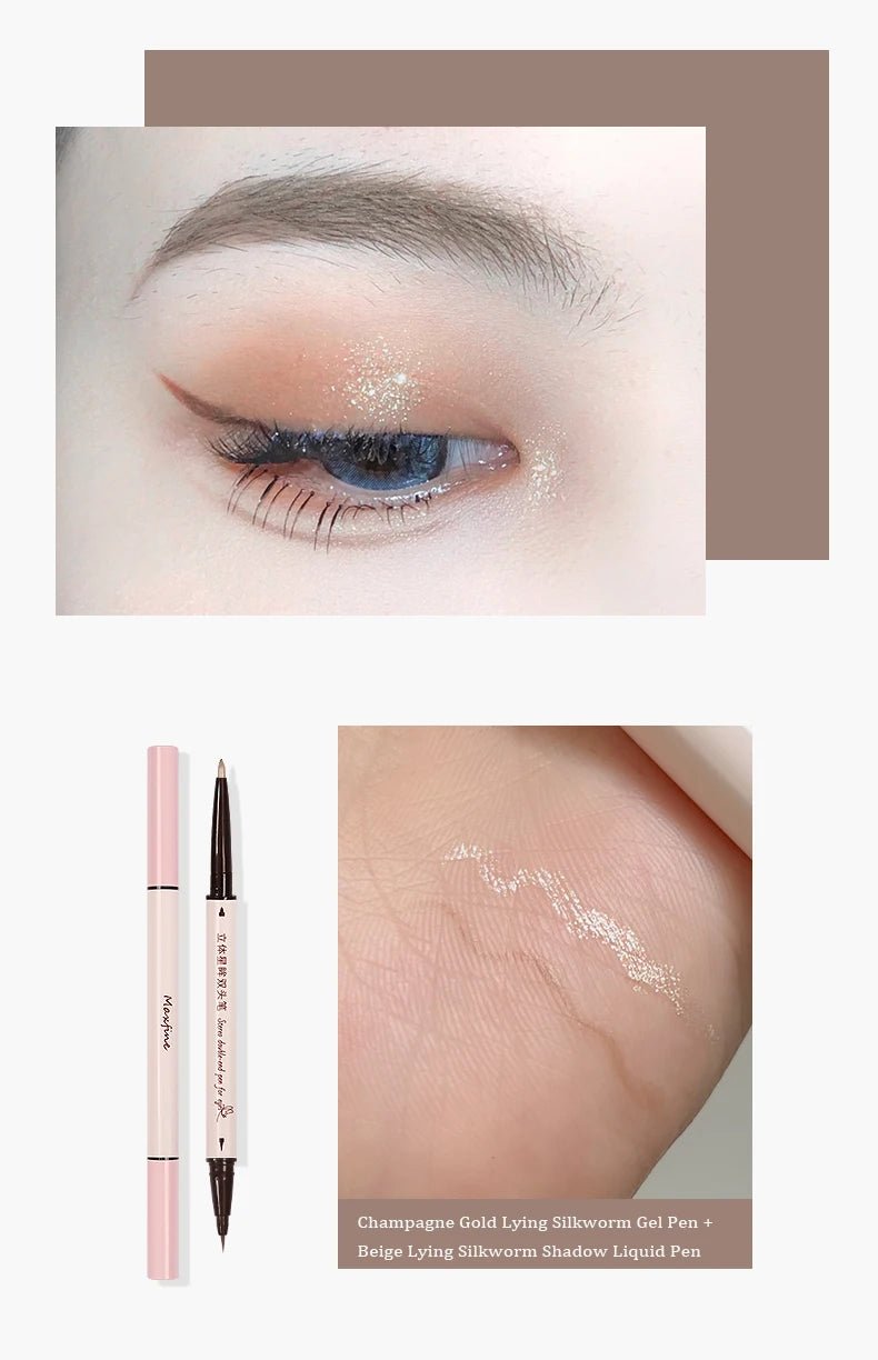 2 In 1 Brown Gel Eyeliner Pencil Ultra - slim Liquid Eye Liner Shadow Pen Smooth High Pigment Silkworm Gel Pen Lasting Eyes Makeup - Fix & Go2 In 1 Brown Gel Eyeliner Pencil Ultra - slim Liquid Eye Liner Shadow Pen Smooth High Pigment Silkworm Gel Pen Lasting Eyes MakeupFix & Go
