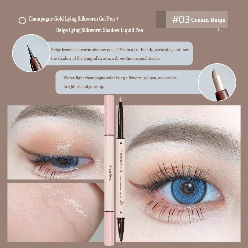 2 In 1 Brown Gel Eyeliner Pencil Ultra - slim Liquid Eye Liner Shadow Pen Smooth High Pigment Silkworm Gel Pen Lasting Eyes Makeup - Fix & Go2 In 1 Brown Gel Eyeliner Pencil Ultra - slim Liquid Eye Liner Shadow Pen Smooth High Pigment Silkworm Gel Pen Lasting Eyes MakeupFix & Go