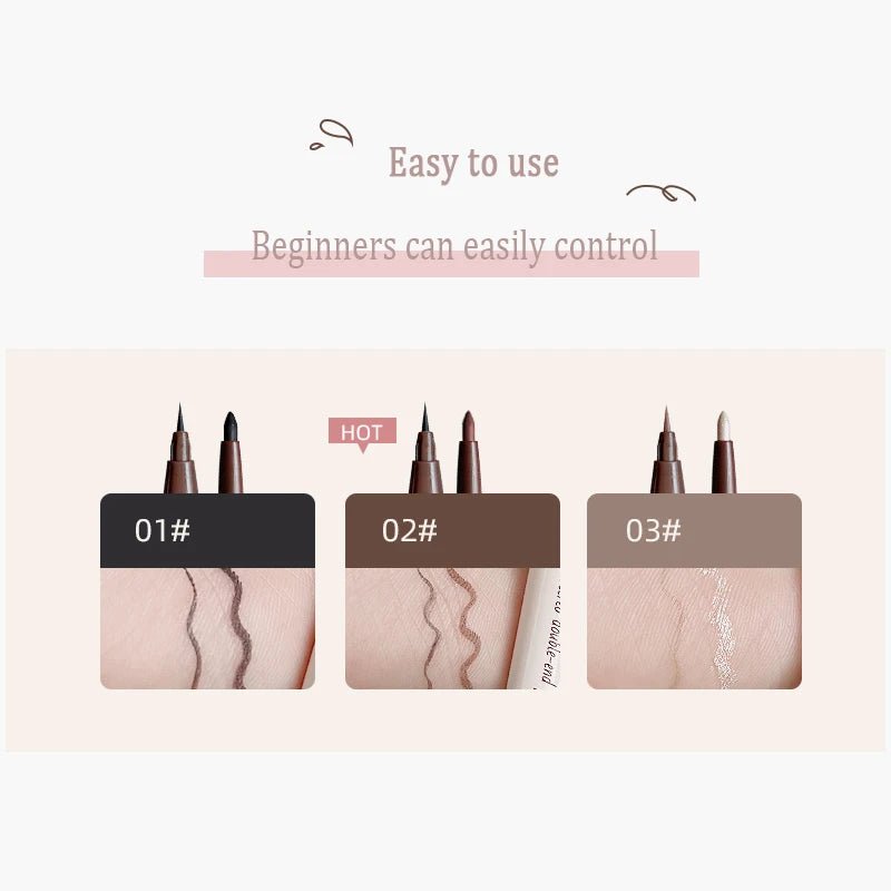 2 In 1 Brown Gel Eyeliner Pencil Ultra - slim Liquid Eye Liner Shadow Pen Smooth High Pigment Silkworm Gel Pen Lasting Eyes Makeup - Fix & Go2 In 1 Brown Gel Eyeliner Pencil Ultra - slim Liquid Eye Liner Shadow Pen Smooth High Pigment Silkworm Gel Pen Lasting Eyes MakeupFix & Go