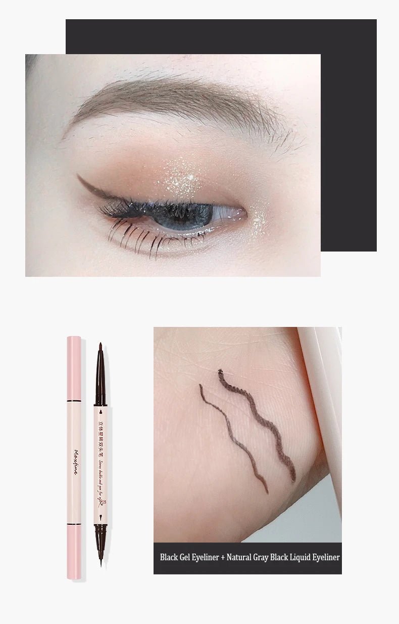 2 In 1 Brown Gel Eyeliner Pencil Ultra - slim Liquid Eye Liner Shadow Pen Smooth High Pigment Silkworm Gel Pen Lasting Eyes Makeup - Fix & Go2 In 1 Brown Gel Eyeliner Pencil Ultra - slim Liquid Eye Liner Shadow Pen Smooth High Pigment Silkworm Gel Pen Lasting Eyes MakeupFix & Go