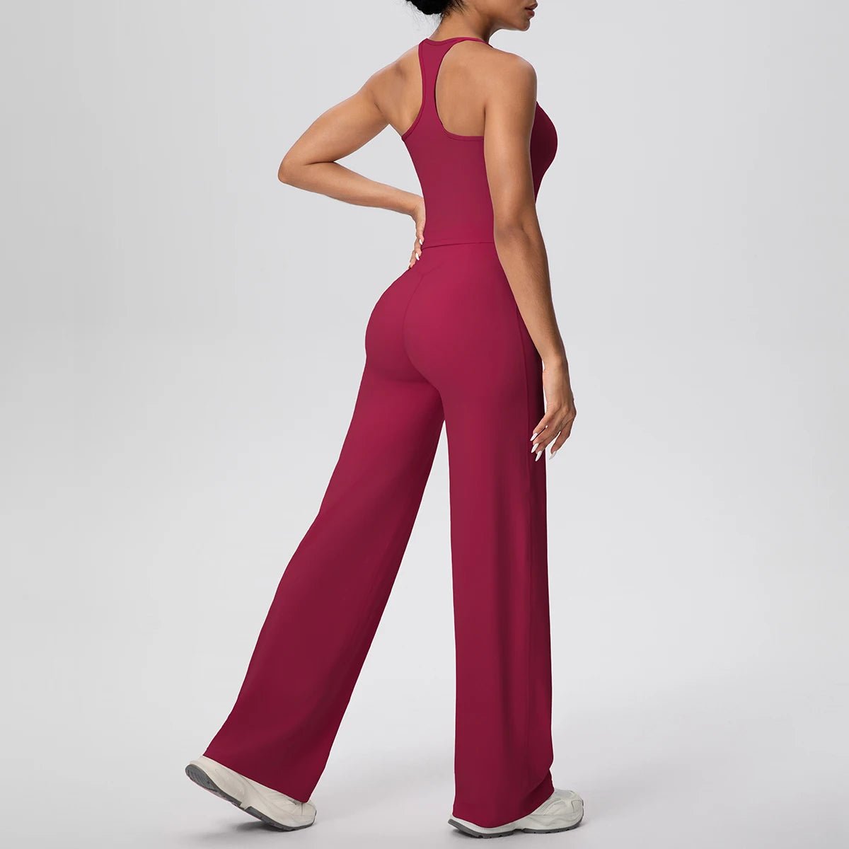 2 pièces/ensemble sport Fitness vêtements Yoga ensemble femme dos nu absorbant les chocs course en forme de I gilet mince jambe large pantalon Yoga ensemble - FATAON2 pièces/ensemble sport Fitness vêtements Yoga ensemble femme dos nu absorbant les chocs course en forme de I gilet mince jambe large pantalon Yoga ensembleMode FemmeFATAON