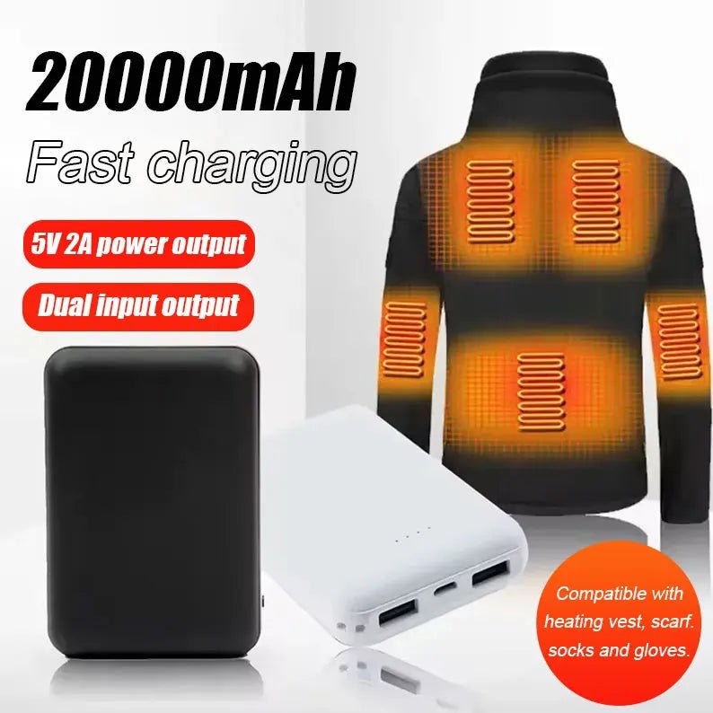 20000mAh New Portable Mini Power Bank Charger USB Fast Charging External Battery Pack For Heating Vest Jacket Scarf Socks Gloves - Fix & Go20000mAh New Portable Mini Power Bank Charger USB Fast Charging External Battery Pack For Heating Vest Jacket Scarf Socks GlovesTechnologie PortableFix & Go