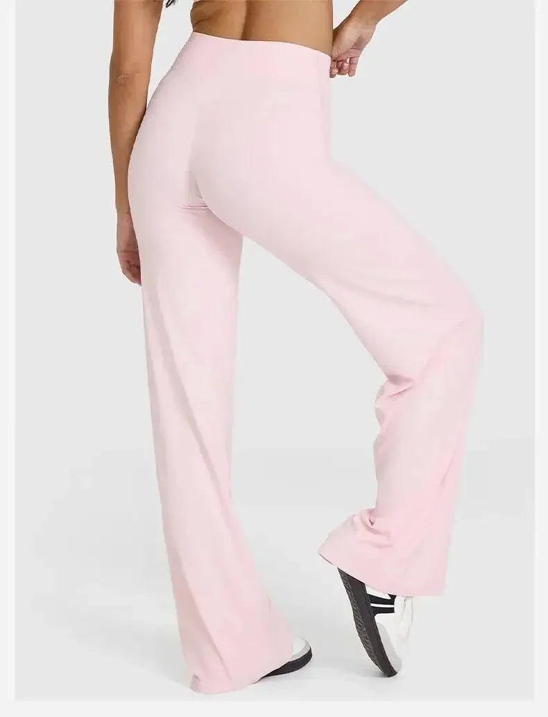 2026 décontracté Fiess jambe droite pour les femmes doux respirant sans gêner Leggings cravates Yoga pantalons de sport à jambes larges - FATAON2026 décontracté Fiess jambe droite pour les femmes doux respirant sans gêner Leggings cravates Yoga pantalons de sport à jambes largesFitness FemmeFATAON
