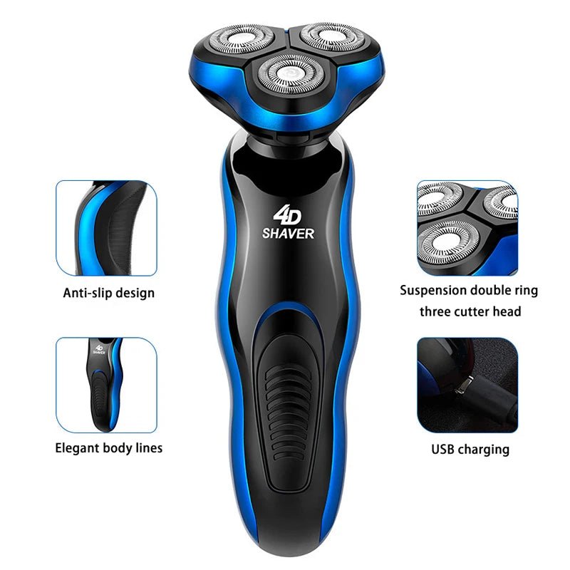 2026 Men's 4-in-1 Multifunction Waterproof Electric Shaver USB Rechargeable Razor for Face Grooming - FATAON2026 Men's 4-in-1 Multifunction Waterproof Electric Shaver USB Rechargeable Razor for Face GroomingBeauté HommeFATAON
