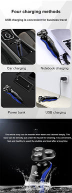 2026 Men's 4-in-1 Multifunction Waterproof Electric Shaver USB Rechargeable Razor for Face Grooming - FATAON2026 Men's 4-in-1 Multifunction Waterproof Electric Shaver USB Rechargeable Razor for Face GroomingBeauté HommeFATAON