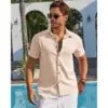 2026 Men's Linen Button Down Shirt 100% Cotton Short Sleeve Casual Lightweight Summer Beach Wedding Tops Size 6XL - FATAON2026 Men's Linen Button Down Shirt 100% Cotton Short Sleeve Casual Lightweight Summer Beach Wedding Tops Size 6XLMode HommeFATAON