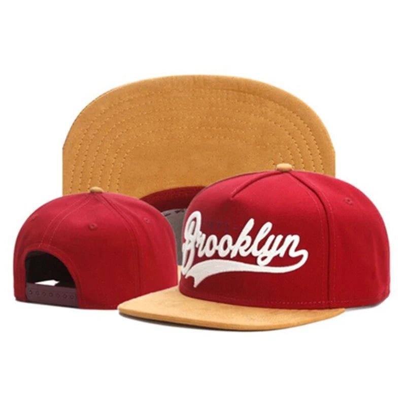 2026 New BROOKLYN artificial suede hip hop red elastic cap men and women adult outdoor leisure sunscreen baseball cap bone - FATAON2026 New BROOKLYN artificial suede hip hop red elastic cap men and women adult outdoor leisure sunscreen baseball cap boneMode HommeFATAON