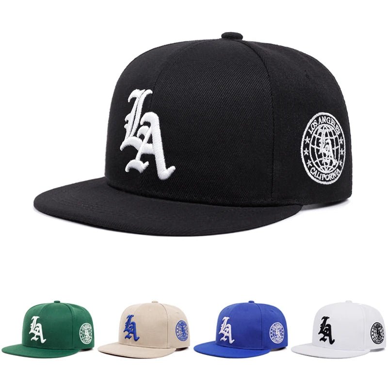 2026 New Los Ange Earth Letter Embroidered Cotton Flat Edge Hat Women Simple Baseball Hat Sunshade Hat Men's Outdoor HipHop Hat - FATAON2026 New Los Ange Earth Letter Embroidered Cotton Flat Edge Hat Women Simple Baseball Hat Sunshade Hat Men's Outdoor HipHop HatMode HommeFATAON