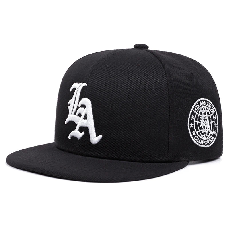 2026 New Los Ange Earth Letter Embroidered Cotton Flat Edge Hat Women Simple Baseball Hat Sunshade Hat Men's Outdoor HipHop Hat - FATAON2026 New Los Ange Earth Letter Embroidered Cotton Flat Edge Hat Women Simple Baseball Hat Sunshade Hat Men's Outdoor HipHop HatMode HommeFATAON