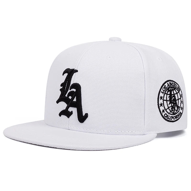 2026 New Los Ange Earth Letter Embroidered Cotton Flat Edge Hat Women Simple Baseball Hat Sunshade Hat Men's Outdoor HipHop Hat - FATAON2026 New Los Ange Earth Letter Embroidered Cotton Flat Edge Hat Women Simple Baseball Hat Sunshade Hat Men's Outdoor HipHop HatMode HommeFATAON