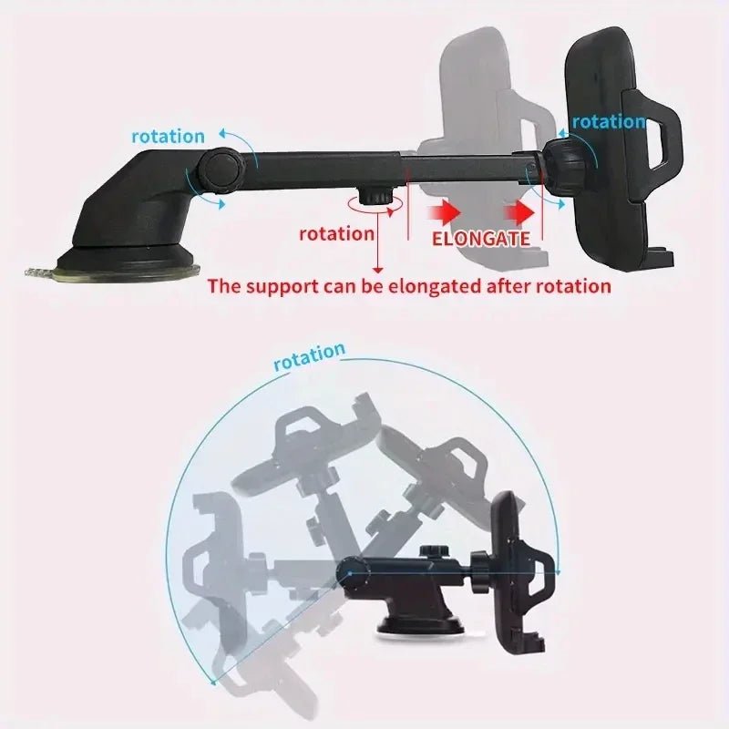 2026 NEW Universal Sucker Car Phone Holder 360° Windshield Car Dashboard Mobile Cell Support Bracket for Smartphones - Fix & Go2026 NEW Universal Sucker Car Phone Holder 360° Windshield Car Dashboard Mobile Cell Support Bracket for SmartphonesAutomobile & MotoFix & Go