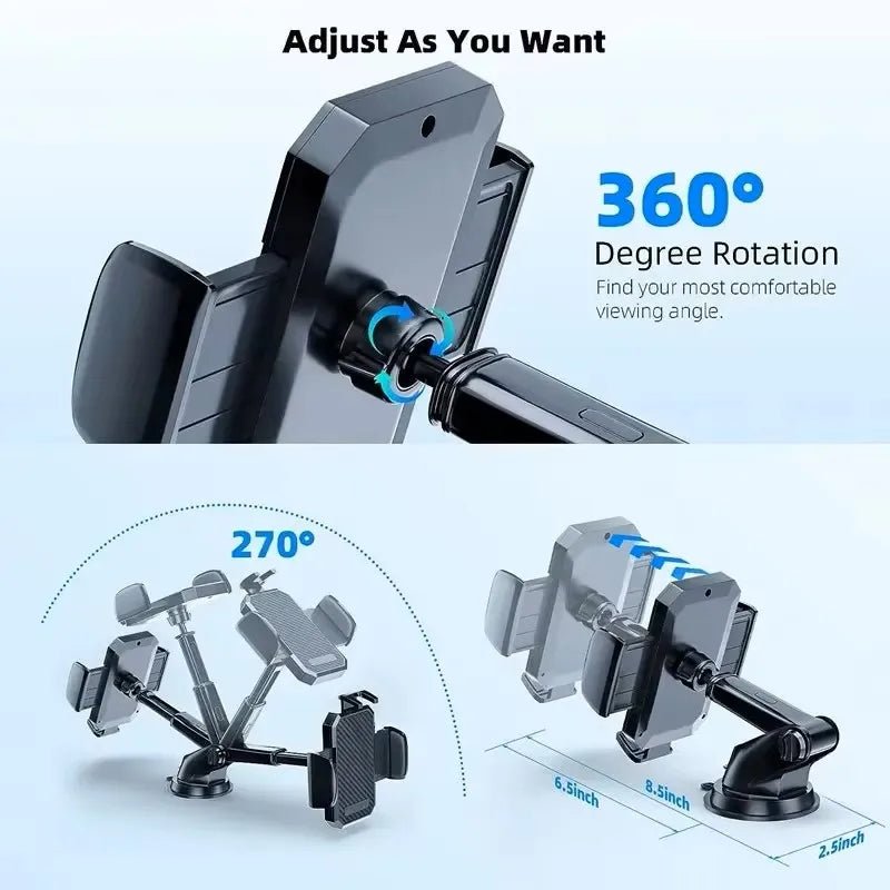 2026 NEW Universal Sucker Car Phone Holder 360° Windshield Car Dashboard Mobile Cell Support Bracket for Smartphones - Fix & Go2026 NEW Universal Sucker Car Phone Holder 360° Windshield Car Dashboard Mobile Cell Support Bracket for SmartphonesAutomobile & MotoFix & Go