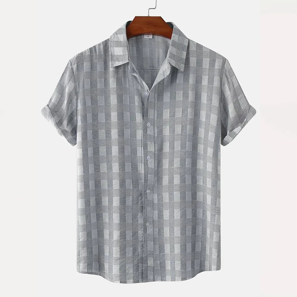 2026 nouveaux hommes d'été à manches courtes chemise Vintage Patchwork imprimé boutonné T-Shirt Hawaii mode confortable chemise à revers - FATAON2026 nouveaux hommes d'été à manches courtes chemise Vintage Patchwork imprimé boutonné T-Shirt Hawaii mode confortable chemise à reversMode HommeFATAON