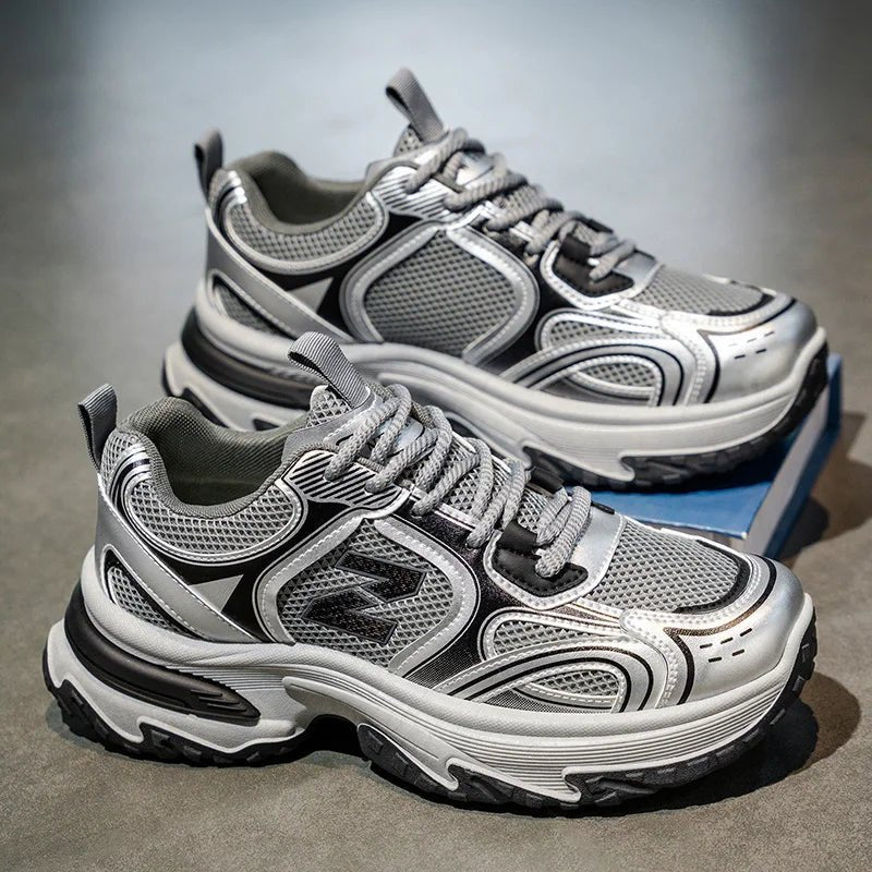 2026 nouvelles baskets pour hommes à semelles épaisses augmentant la hauteur, chaussures décontractées polyvalentes respirantes en maille de Style rétro - FATAON2026 nouvelles baskets pour hommes à semelles épaisses augmentant la hauteur, chaussures décontractées polyvalentes respirantes en maille de Style rétroMode HommeFATAON