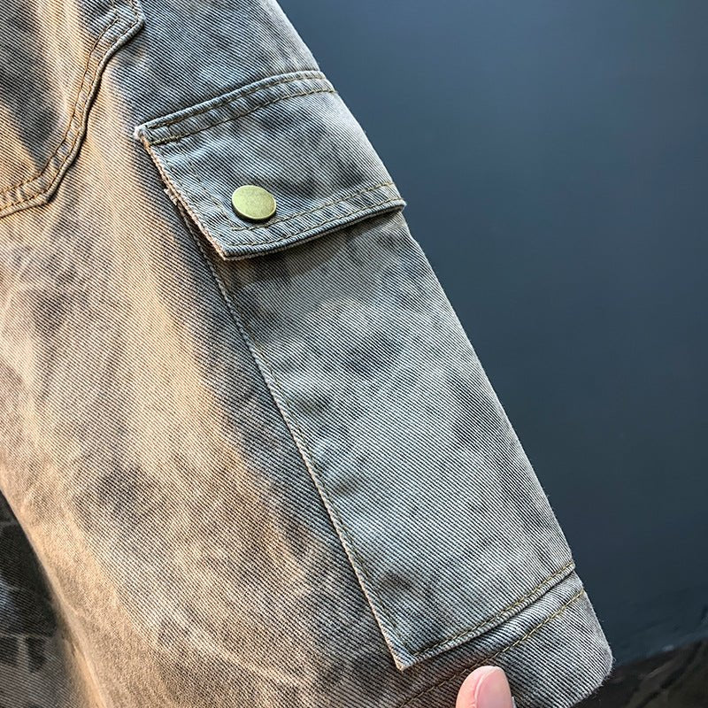 2026 Summer New Arrival Denim Shorts Men's Loose Overalls Pants Camouflage Casual Men's Medium Pants - FATAON2026 Summer New Arrival Denim Shorts Men's Loose Overalls Pants Camouflage Casual Men's Medium PantsMode HommeFATAON