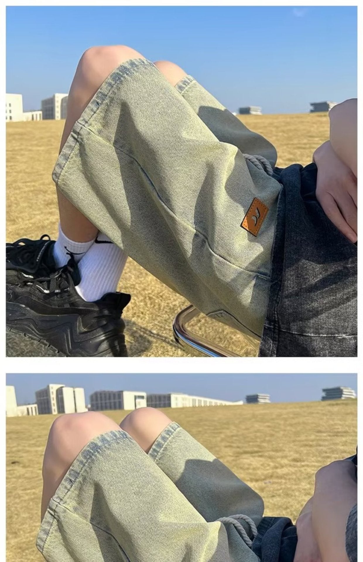 2026 Washed light blue Denim Shorts Men's Loose Casual Trendy Pants High Street Pants for Men - FATAON2026 Washed light blue Denim Shorts Men's Loose Casual Trendy Pants High Street Pants for MenMode HommeFATAON