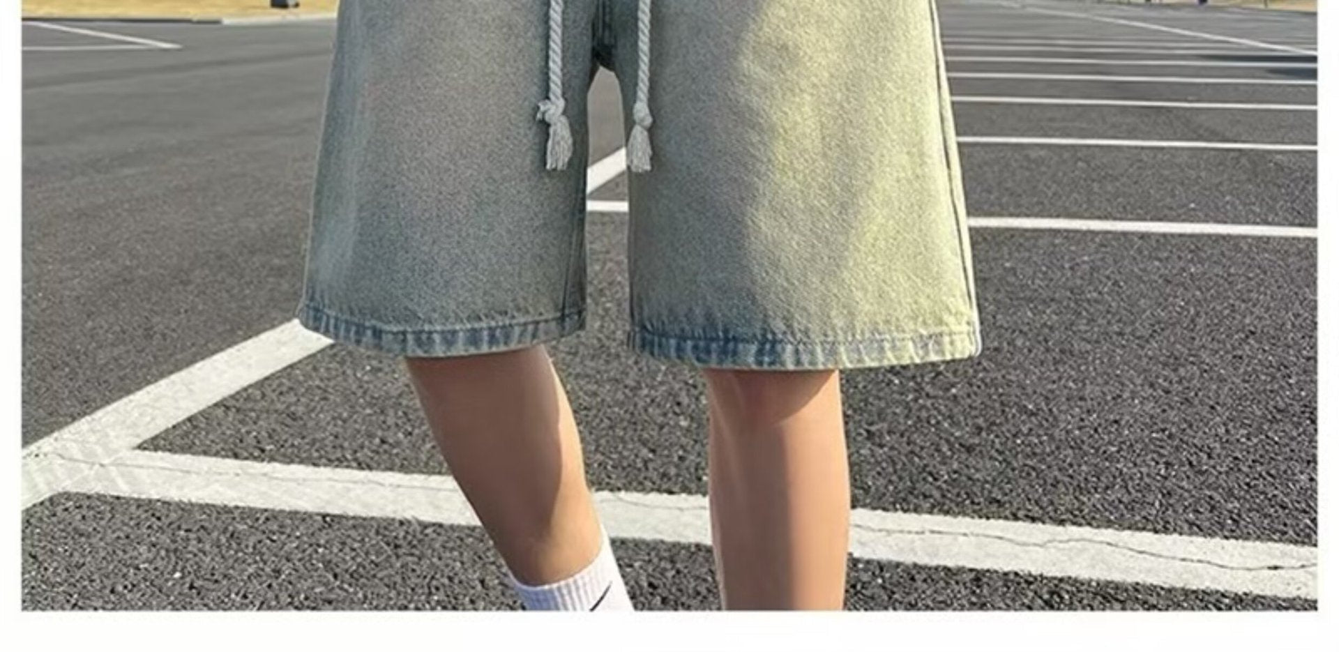 2026 Washed light blue Denim Shorts Men's Loose Casual Trendy Pants High Street Pants for Men - FATAON2026 Washed light blue Denim Shorts Men's Loose Casual Trendy Pants High Street Pants for MenMode HommeFATAON
