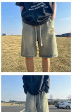 2026 Washed light blue Denim Shorts Men's Loose Casual Trendy Pants High Street Pants for Men - FATAON2026 Washed light blue Denim Shorts Men's Loose Casual Trendy Pants High Street Pants for MenMode HommeFATAON