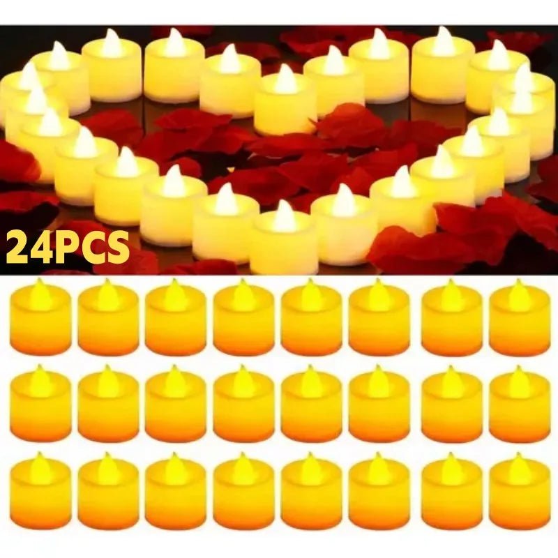 24 pièces bougies LED bougie sans flamme à piles, 200 + heures fausses bougies LED électriques bougies chauffe-plat - FATAON24 pièces bougies LED bougie sans flamme à piles, 200 + heures fausses bougies LED électriques bougies chauffe-platSolutions MaisonFATAON