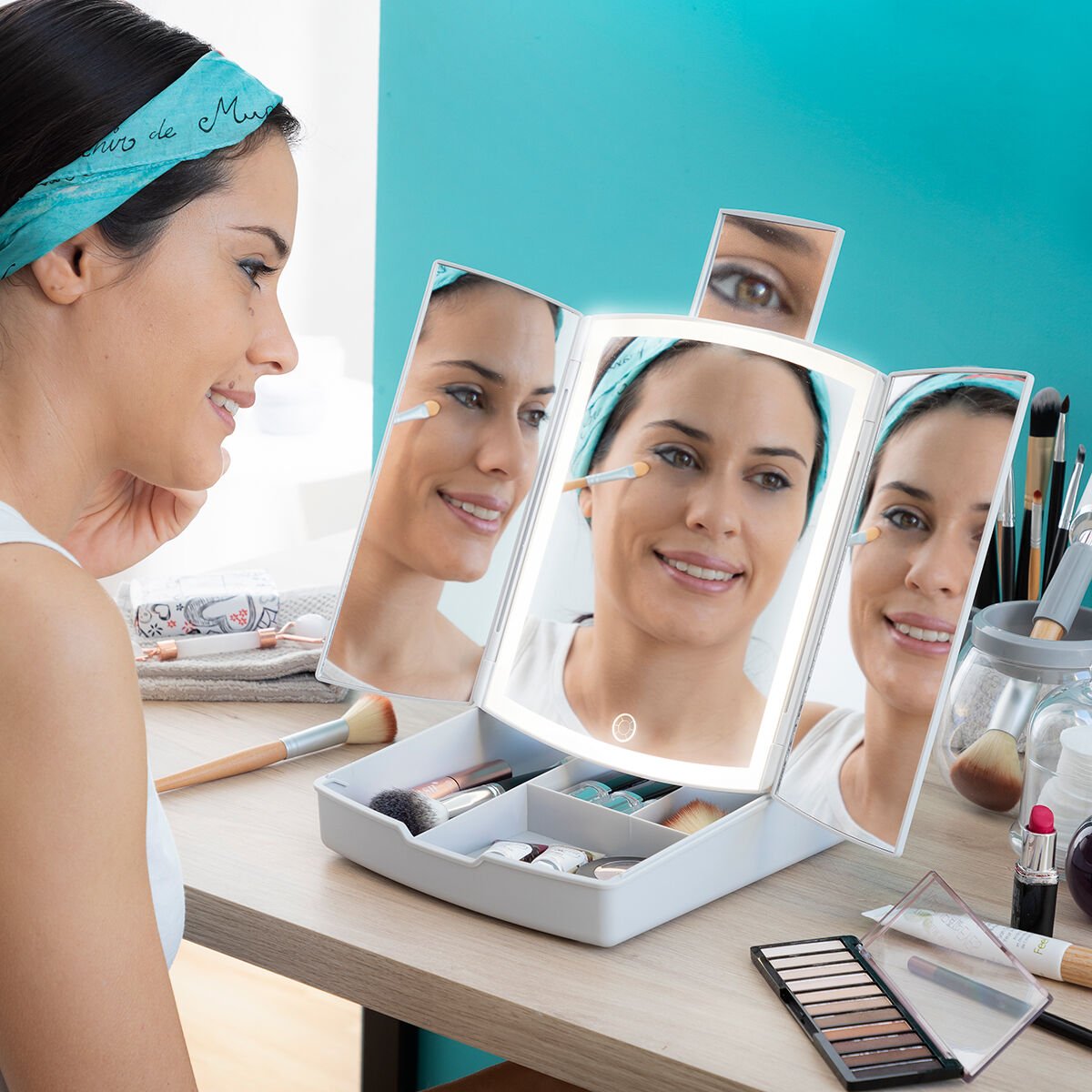 3-In-1 Folding LED Mirror with Make-up Organiser Panomir InnovaGoods - FATAON3-In-1 Folding LED Mirror with Make-up Organiser Panomir InnovaGoodsPerfumes | Cosmetics > Cosmetics > Accessories & OrganisersFATAON
