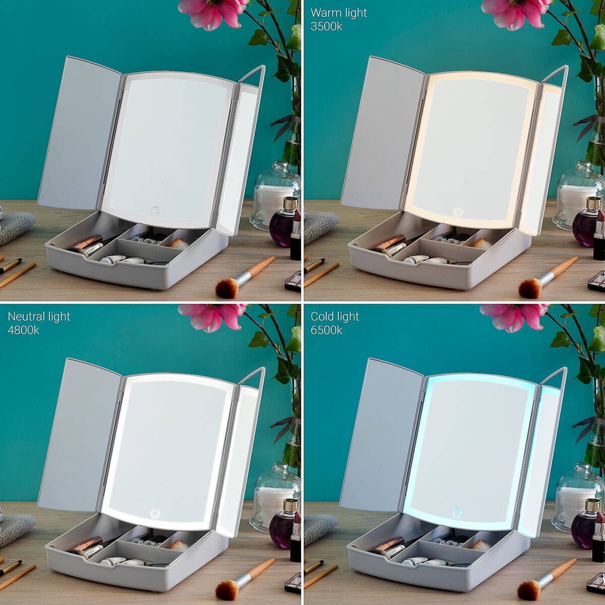 3-In-1 Folding LED Mirror with Make-up Organiser Panomir InnovaGoods - FATAON3-In-1 Folding LED Mirror with Make-up Organiser Panomir InnovaGoodsPerfumes | Cosmetics > Cosmetics > Accessories & OrganisersFATAON